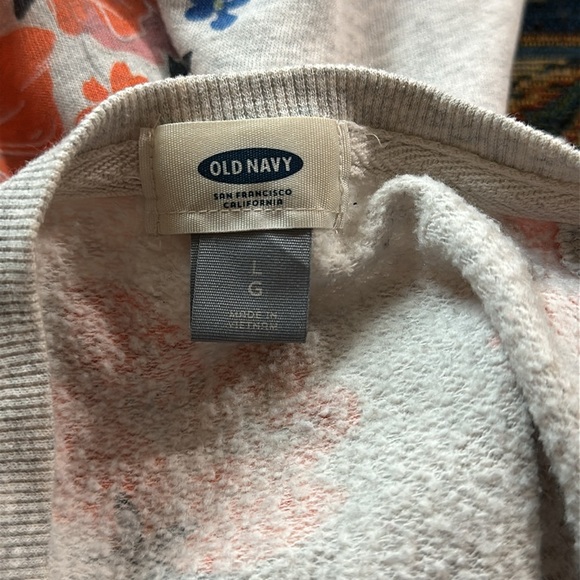 Old Navy Floral Print Sweatshirt, Sz Large - Picture 5 of 5